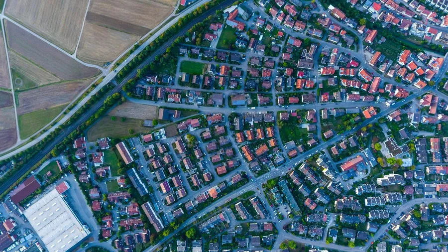 城市住宅与街区航拍